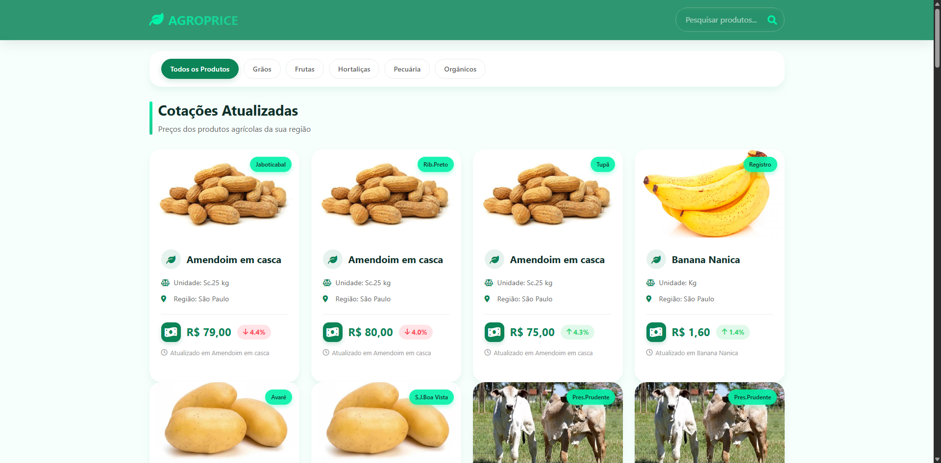 Projeto AgroPrice SP - Preços Agrícolas